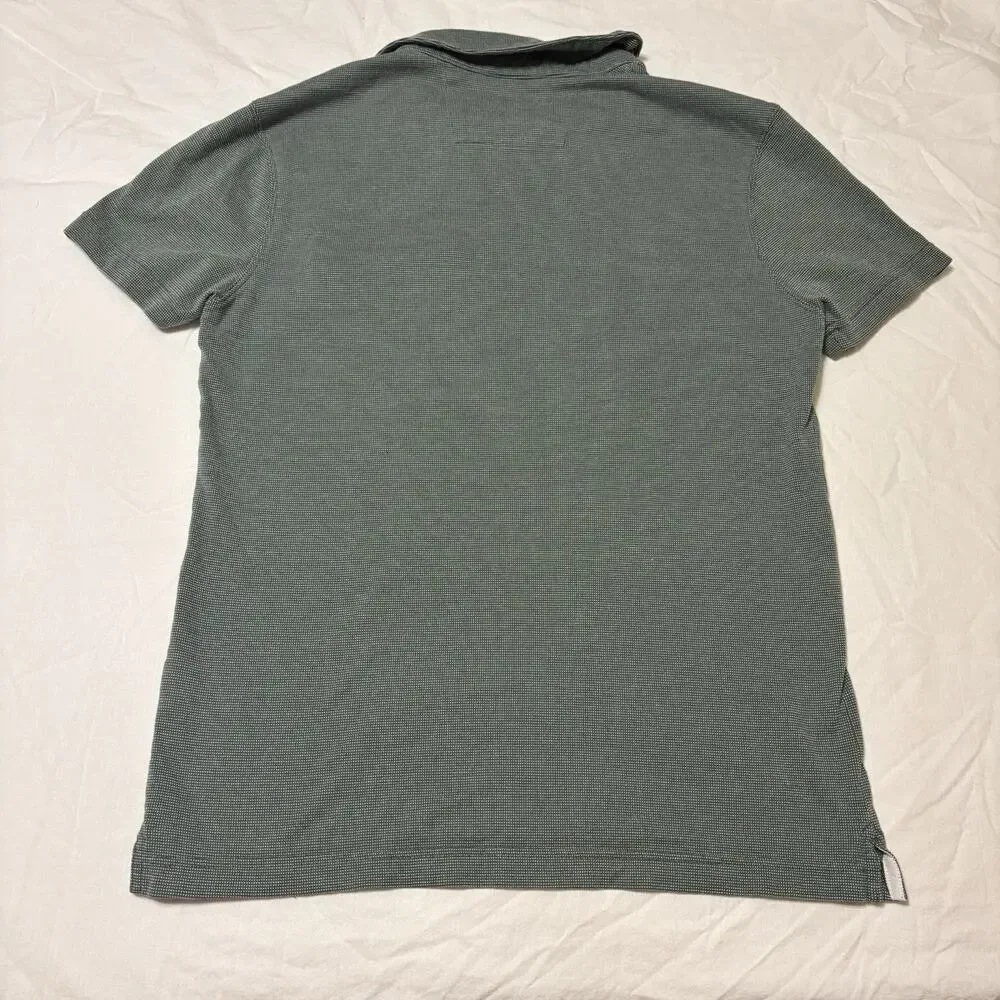 Banana Republic Men's Green Solid Polo Shirt Short Sleeve Spread Collar M